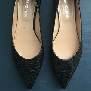 NAPOLEONI Black Italian Leather Flats Size 38
